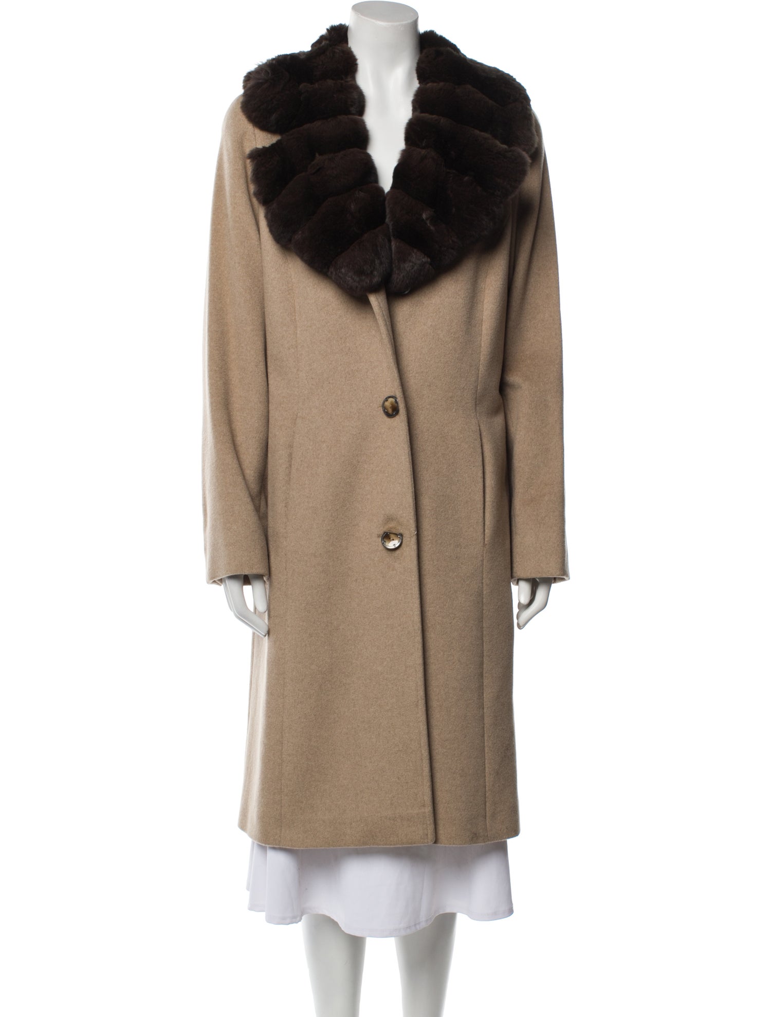 Ing. Loro Piana & C. Sable Fur Trimmed Cashmere Coat
