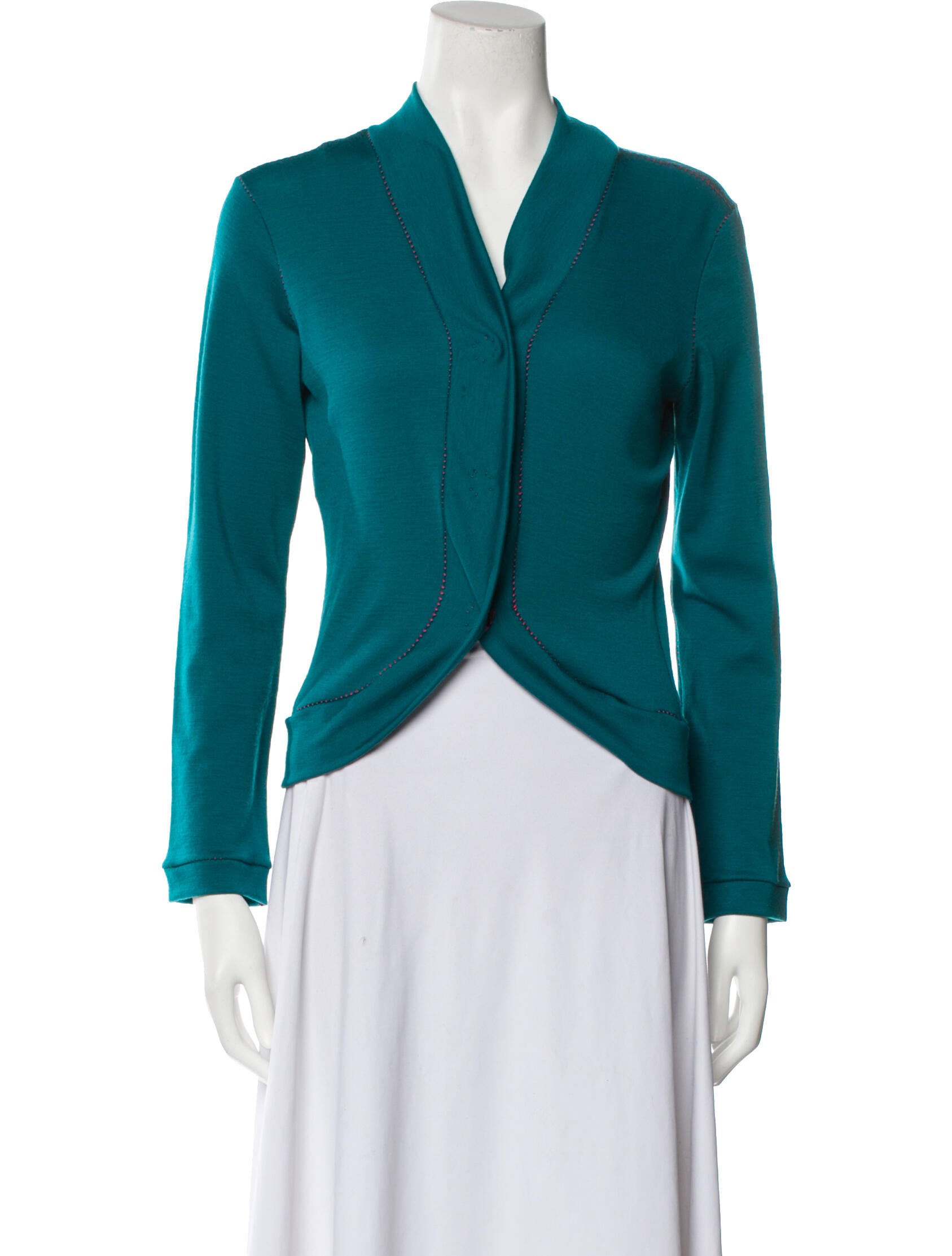 Issey Miyake Fete Wool V-Neck Sweater