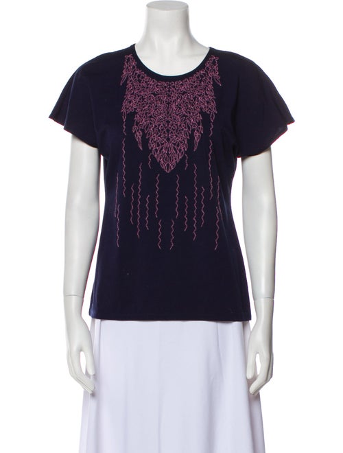 Issey Miyake Fete Printed Scoop Neck T-Shirt