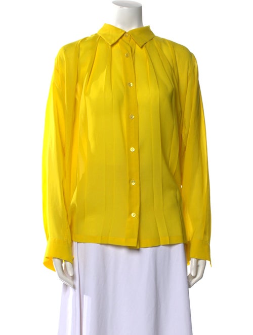 Issey Miyake Fete 1048871 Long Sleeve Button-Up Top