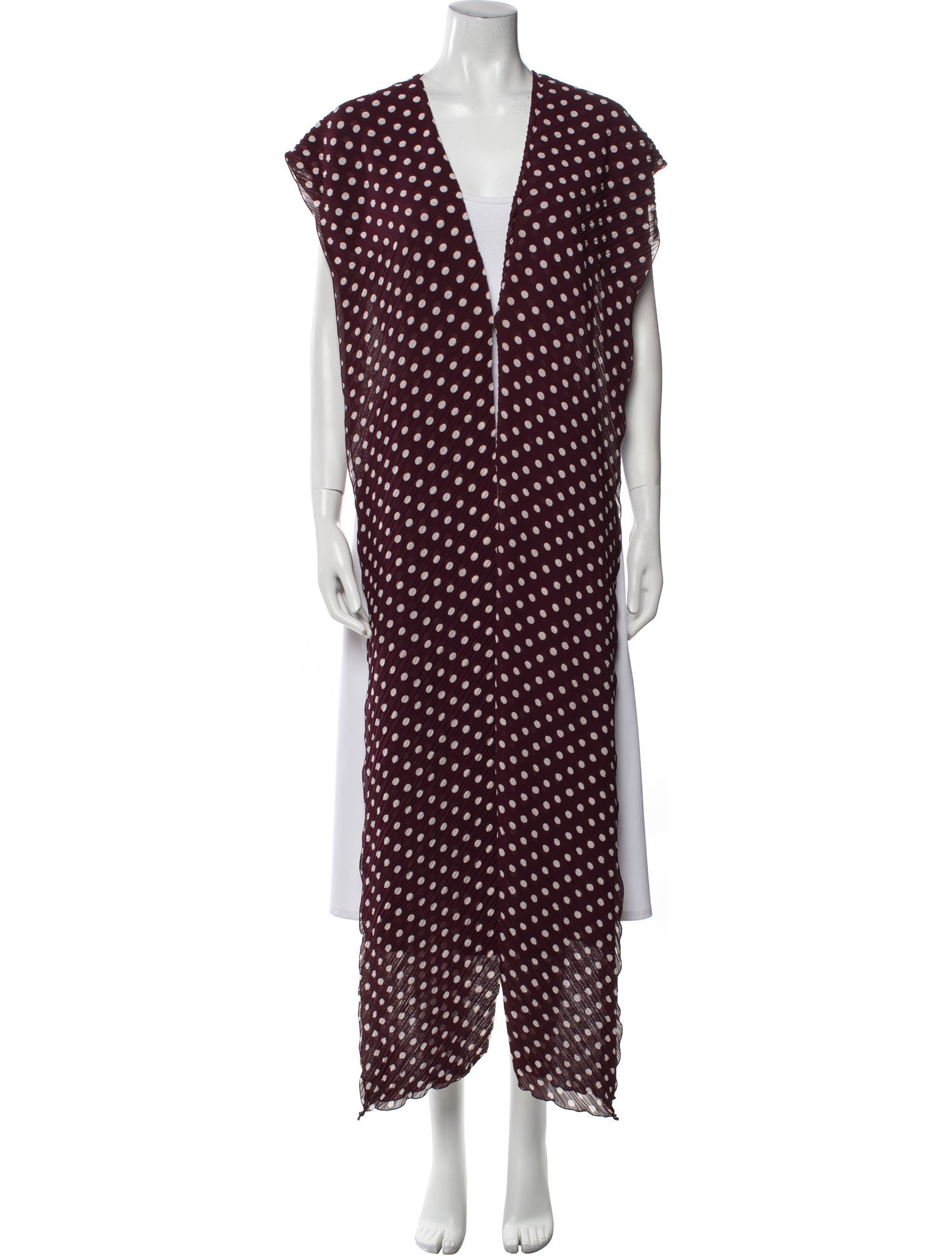 Issey Miyake Fete Polka Dot Print V-Neck Sweater