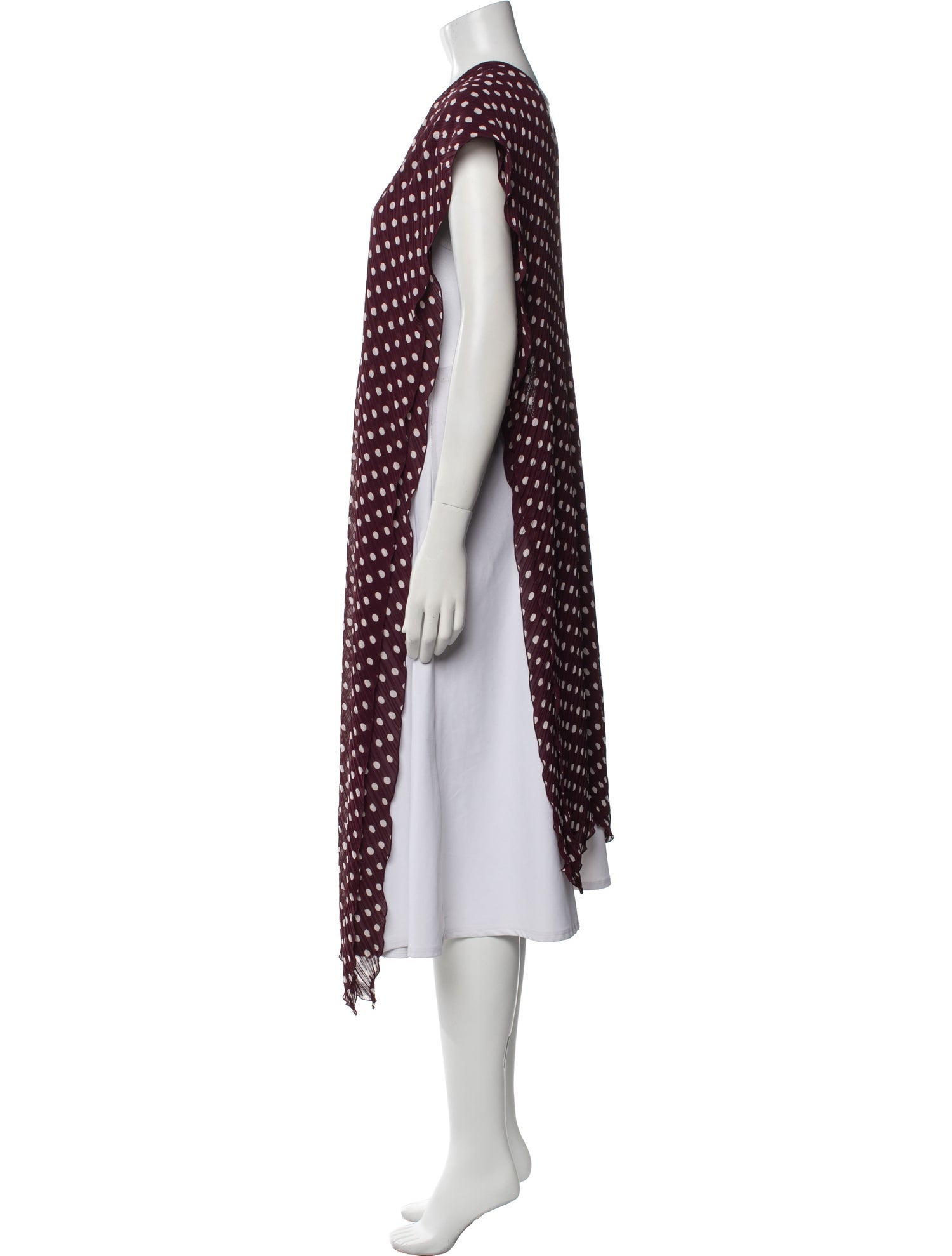 Issey Miyake Fete Polka Dot Print V-Neck Sweater