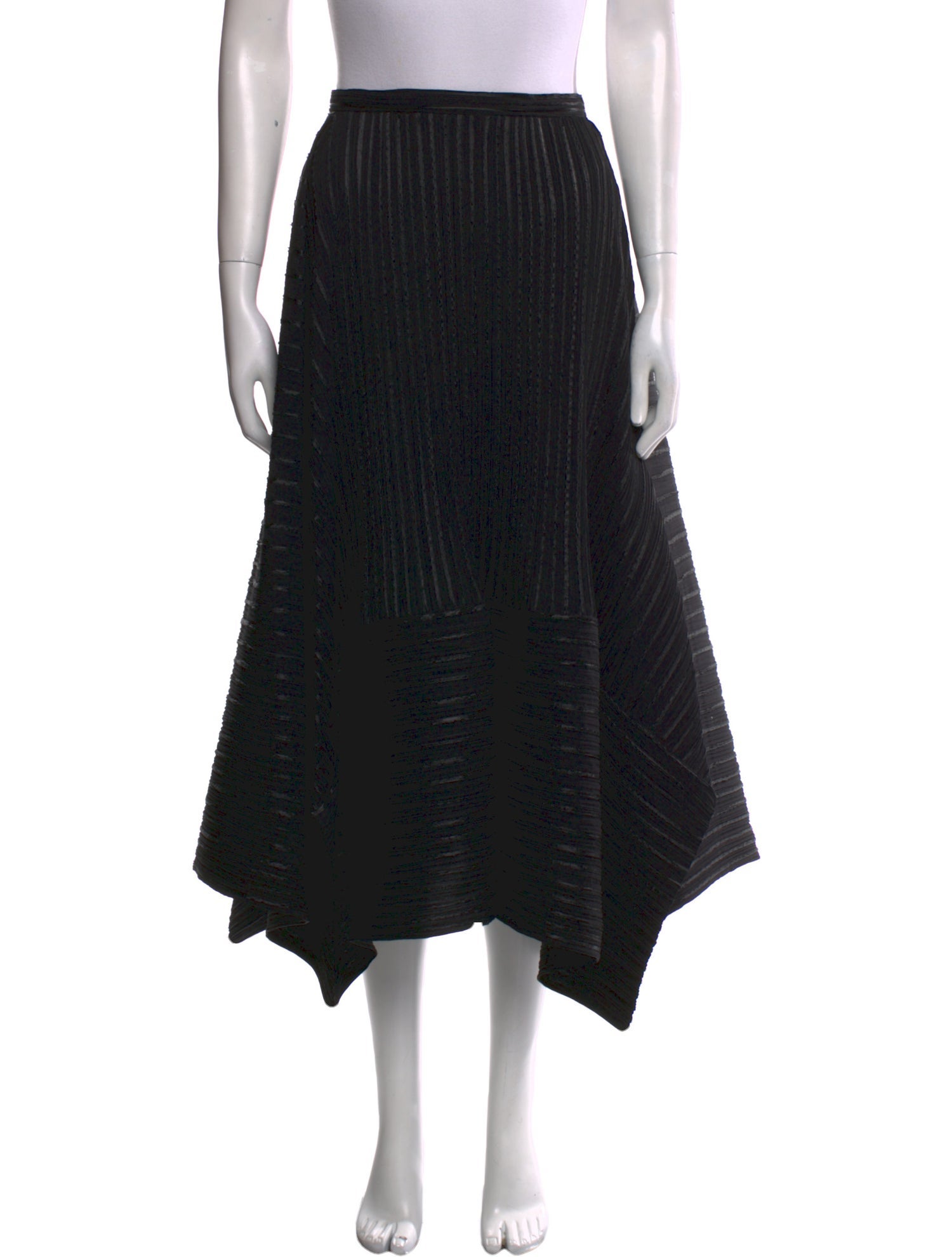 Issey Miyake Fete Pleated Accents Midi Length Skirt