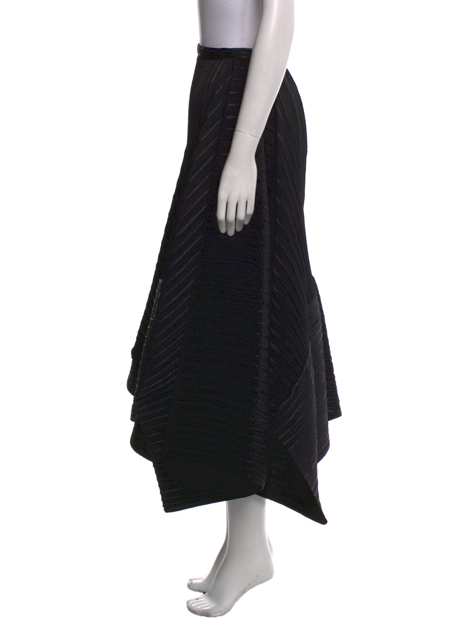 Issey Miyake Fete Pleated Accents Midi Length Skirt