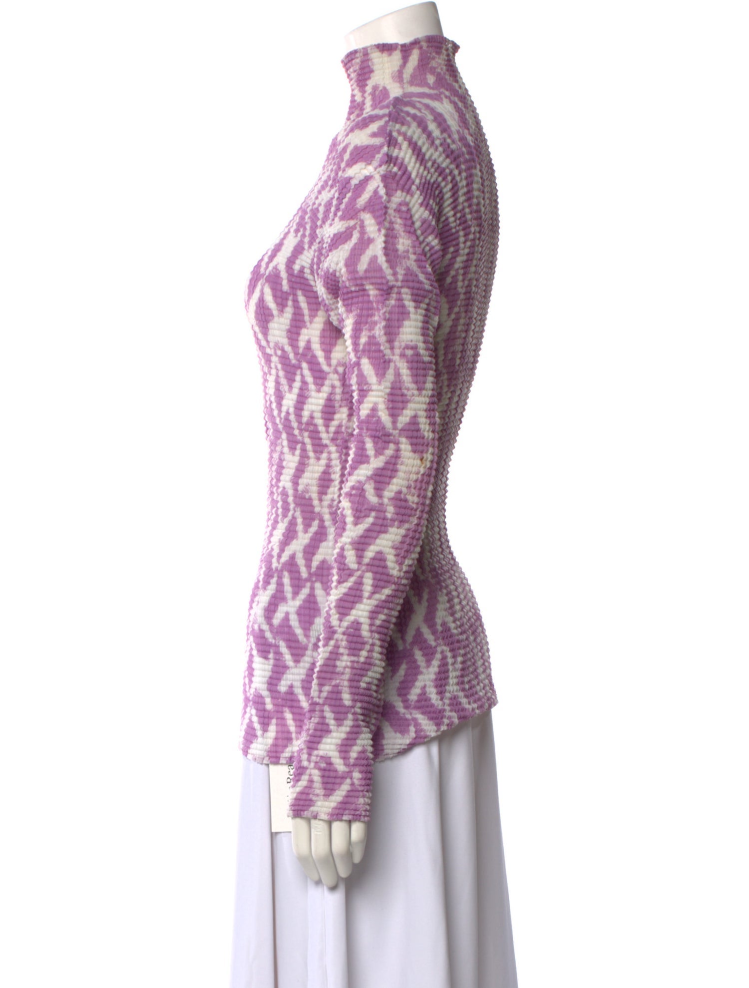 Issey Miyake Fete Printed Mock Neck Top