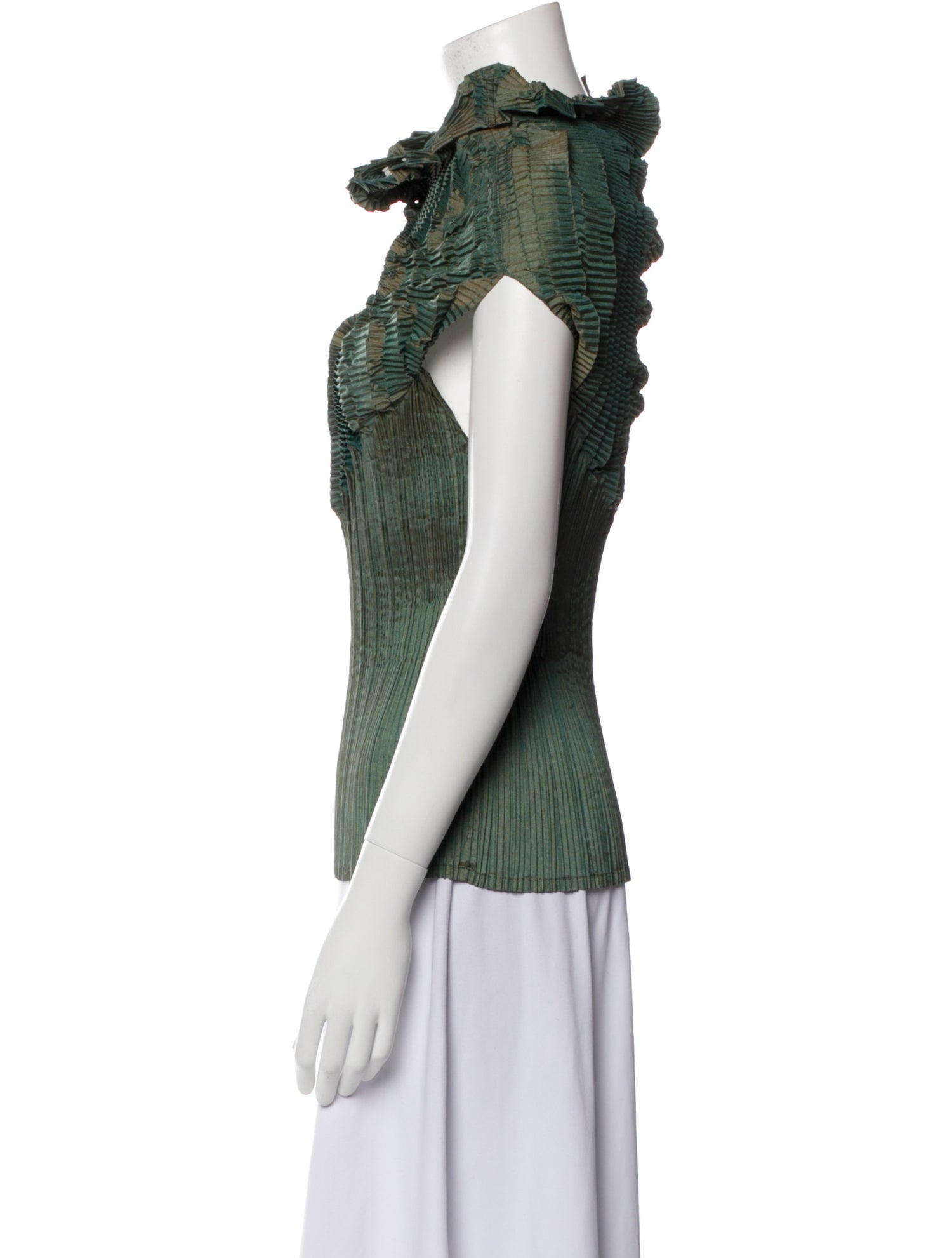 Issey Miyake Fete Printed Cowl Neck Top