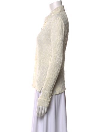 Issey Miyake Fete Long Sleeve Button-Up Top