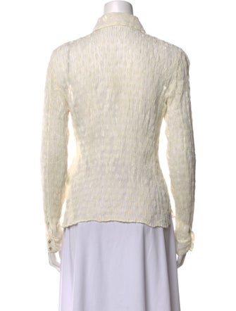 Issey Miyake Fete Long Sleeve Button-Up Top