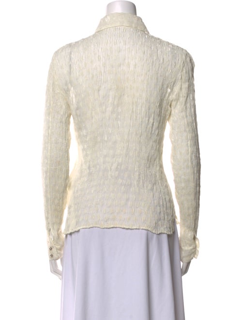 Issey Miyake Fete Long Sleeve Button-Up Top