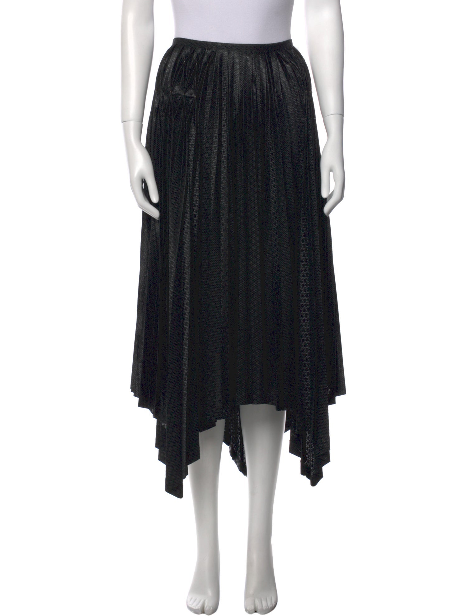 Issey Miyake Fete Pleated Accents Midi Length Skirt