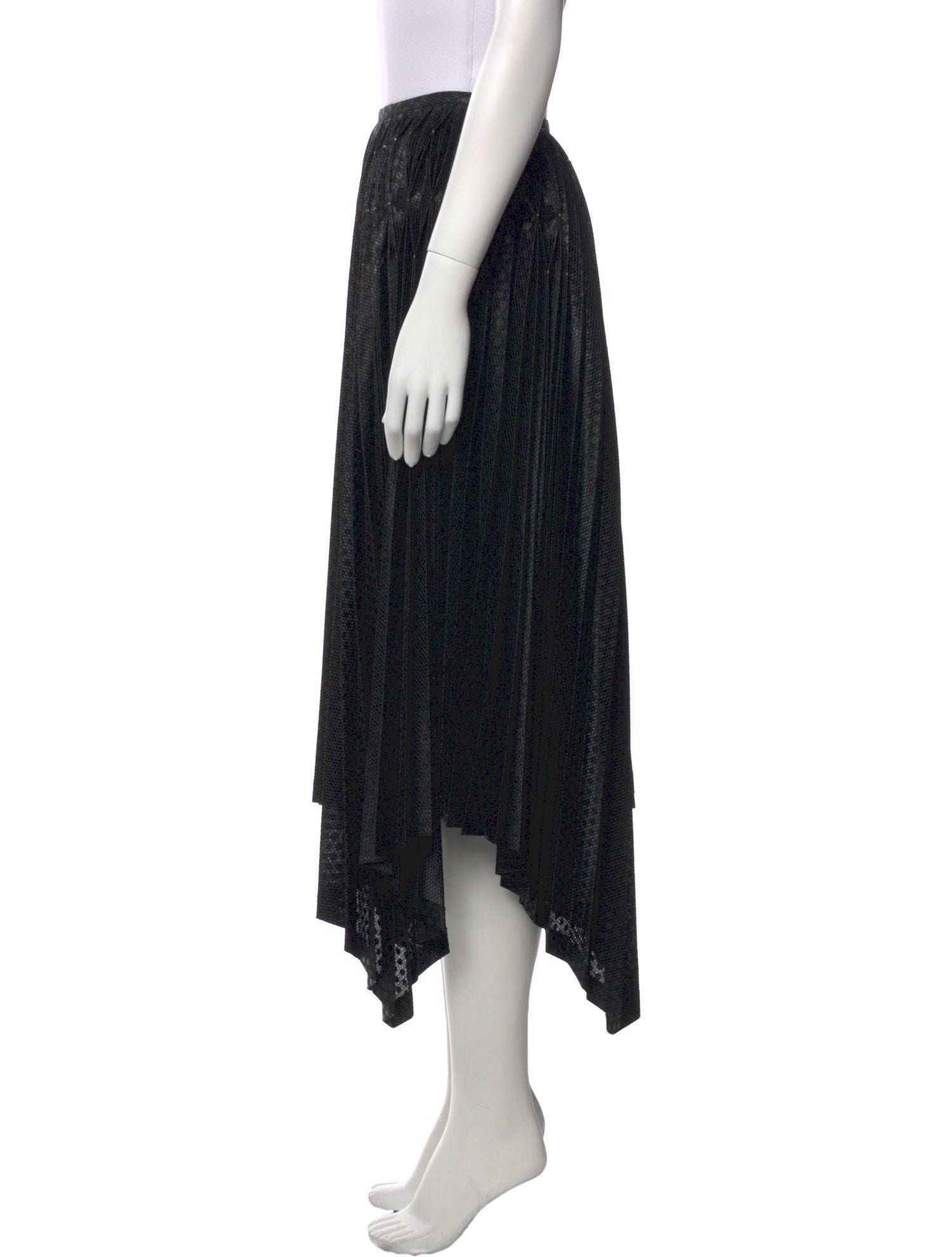 Issey Miyake Fete Pleated Accents Midi Length Skirt