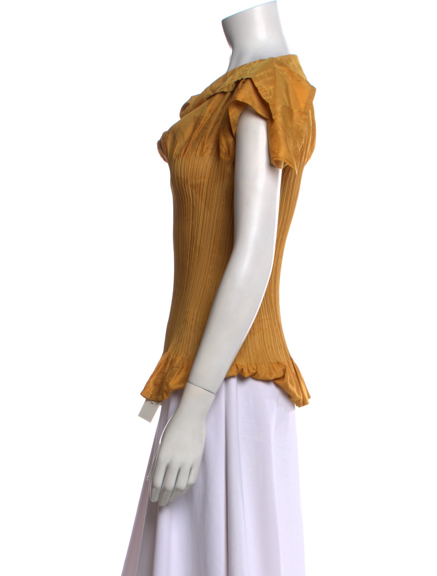 Issey Miyake Fete Cowl Neck Short Sleeve Top