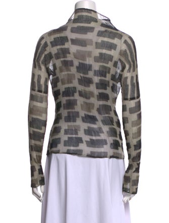 Issey Miyake Fete Printed Mock Neck Blouse
