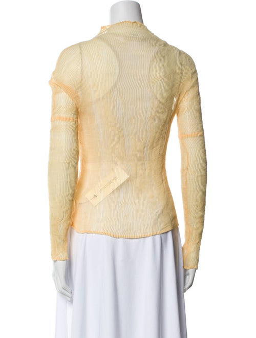 Issey Miyake Fete Mock Neck Long Sleeve Top