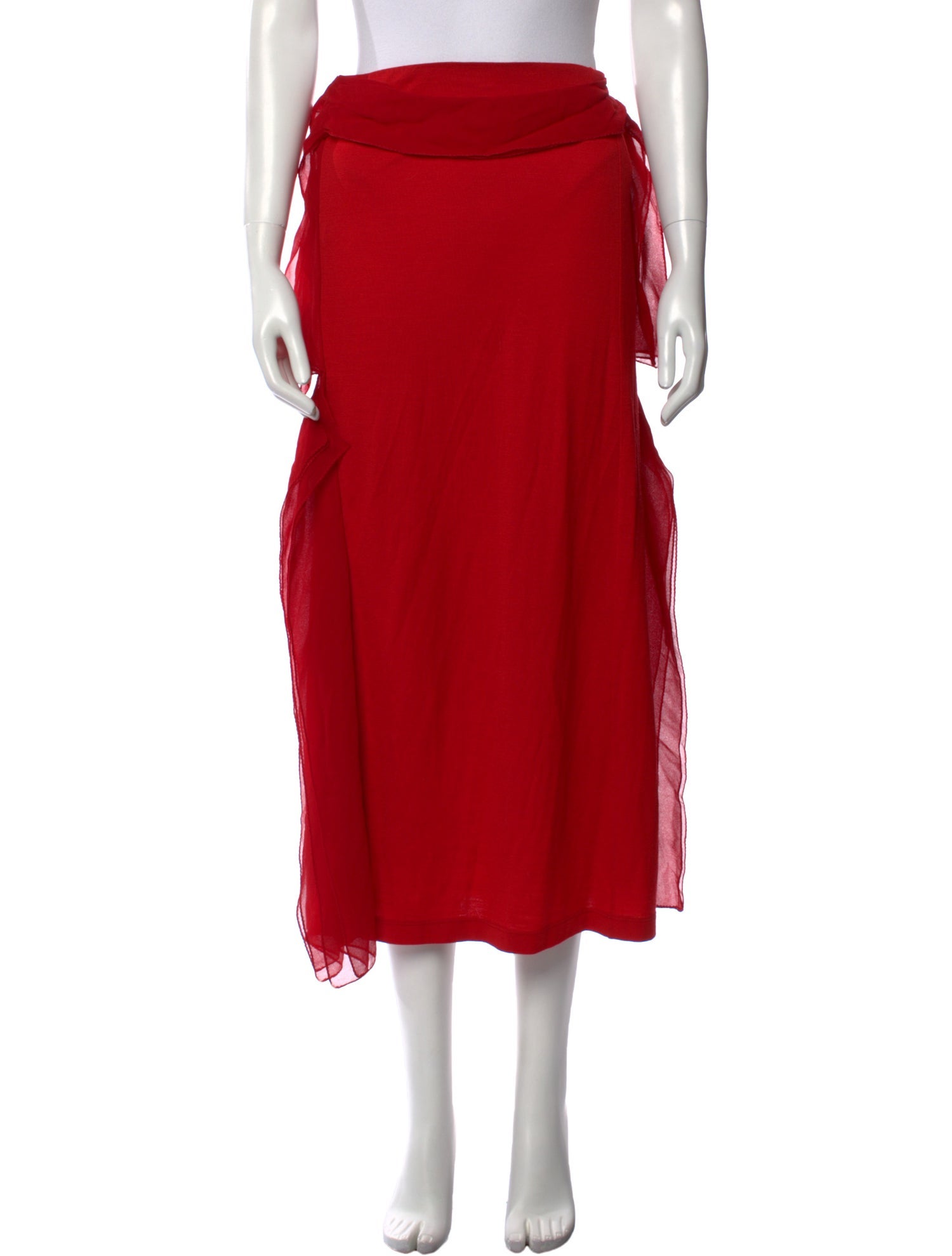 Issey Miyake Fete Virgin Wool Midi Length Skirt