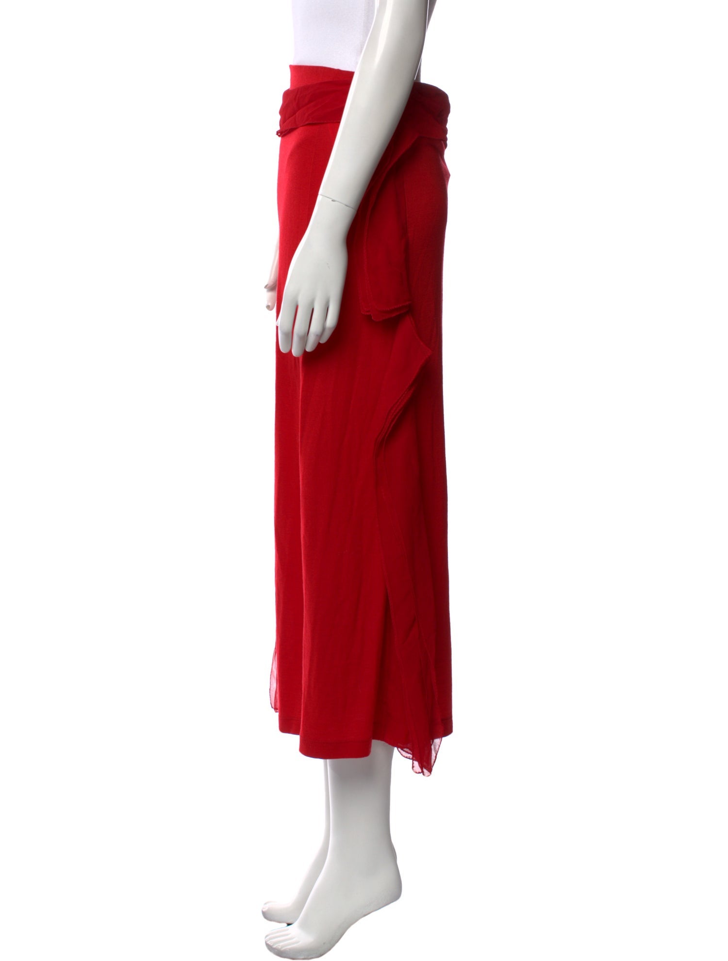 Issey Miyake Fete Virgin Wool Midi Length Skirt