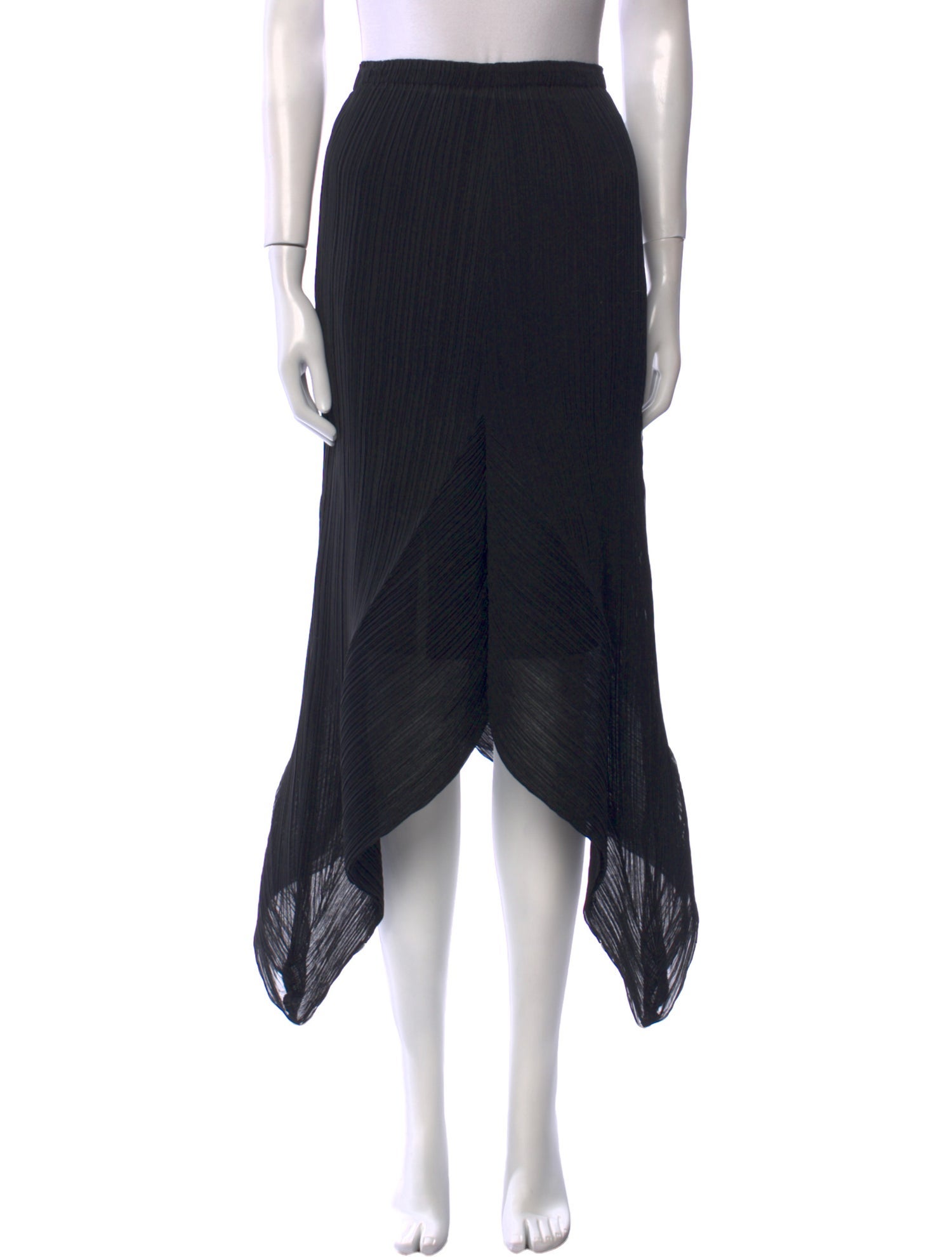 Issey Miyake Fete Pleated Accents Midi Length Skirt