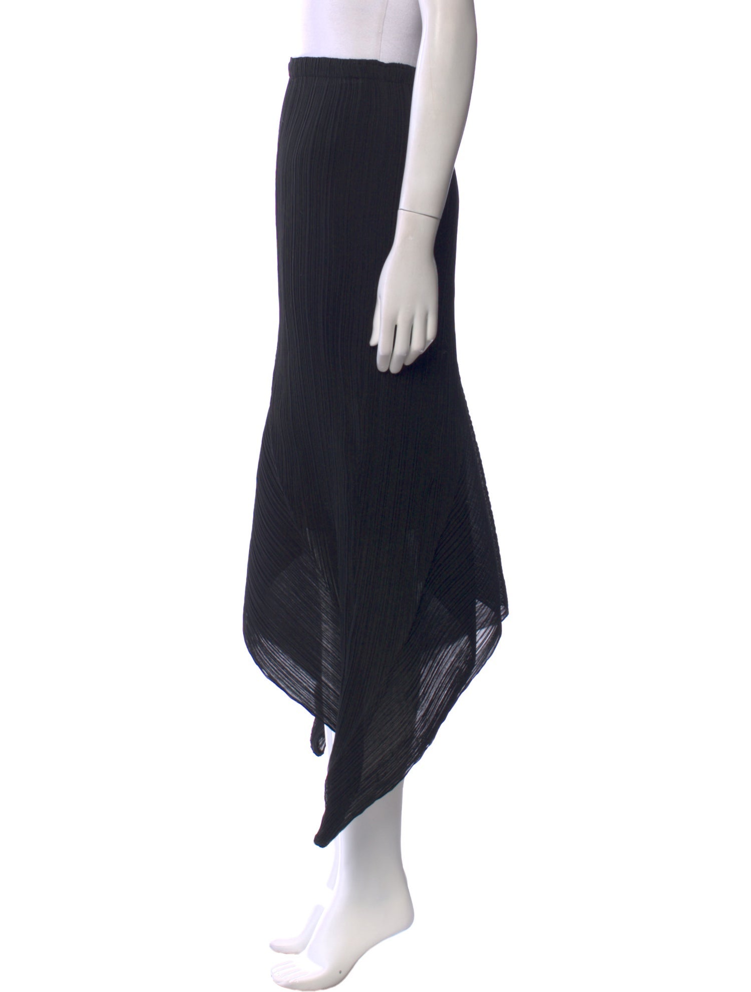 Issey Miyake Fete Pleated Accents Midi Length Skirt