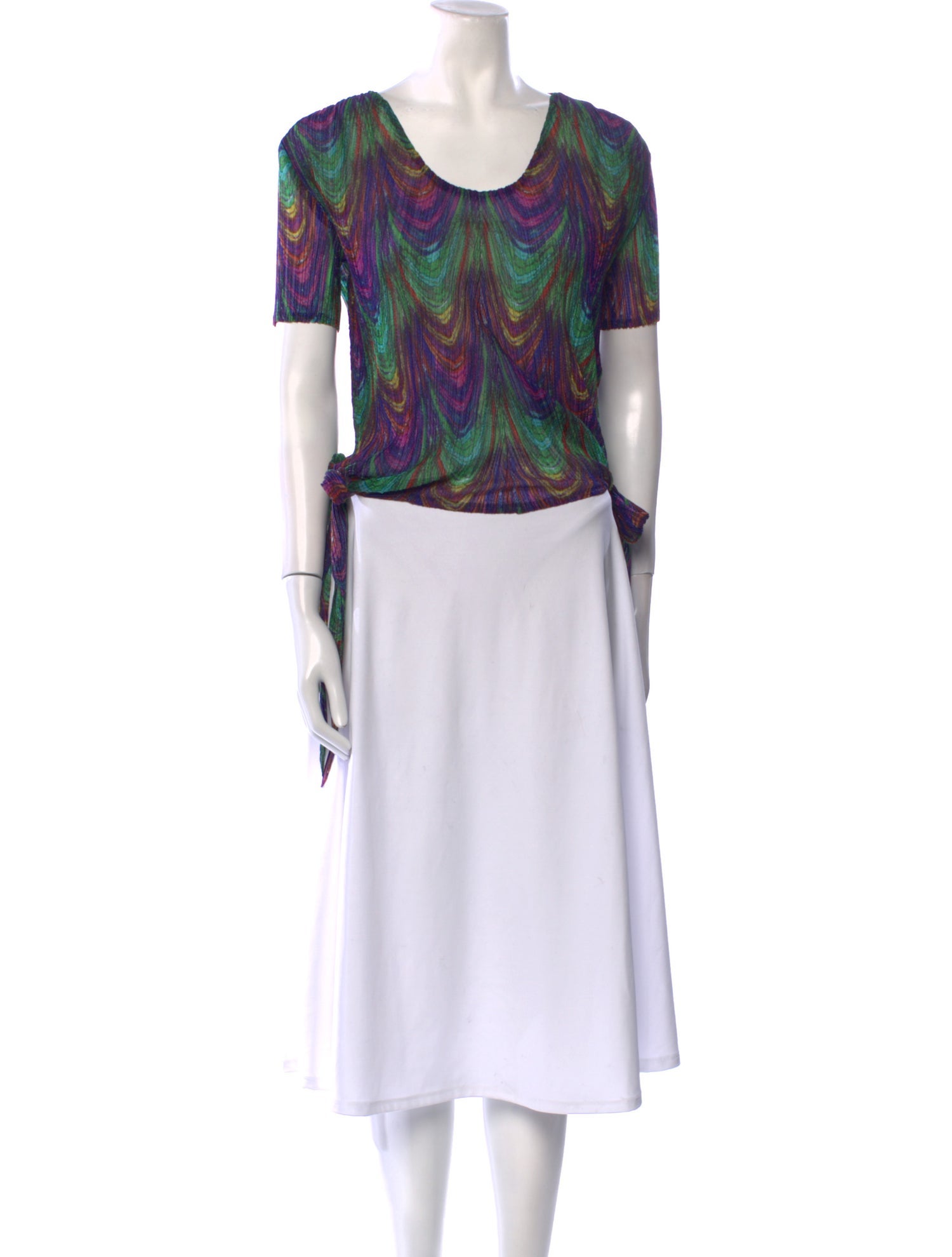 Issey Miyake Fete Printed Scoop Neck T-Shirt