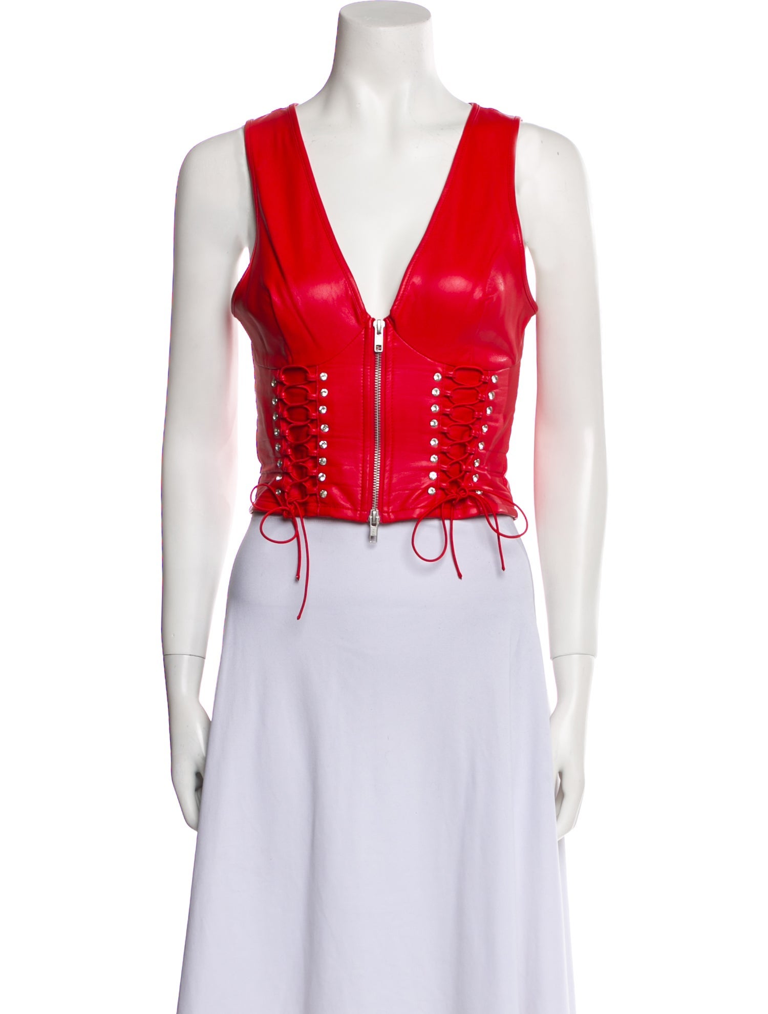 I.AM.GIA Plunge Neckline Sleeveless Crop Top