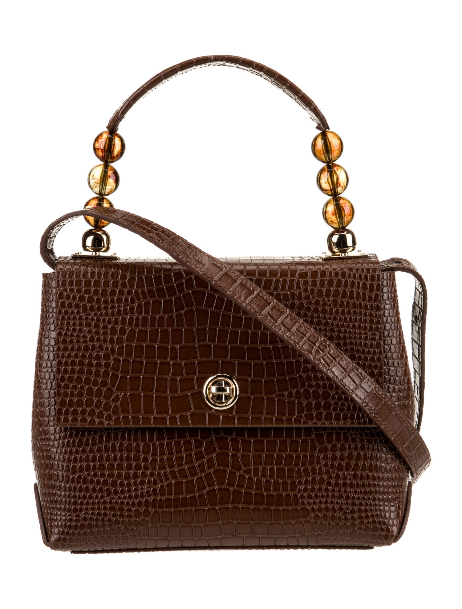 IMAGO-A Embossed Leather Top Handle Bag