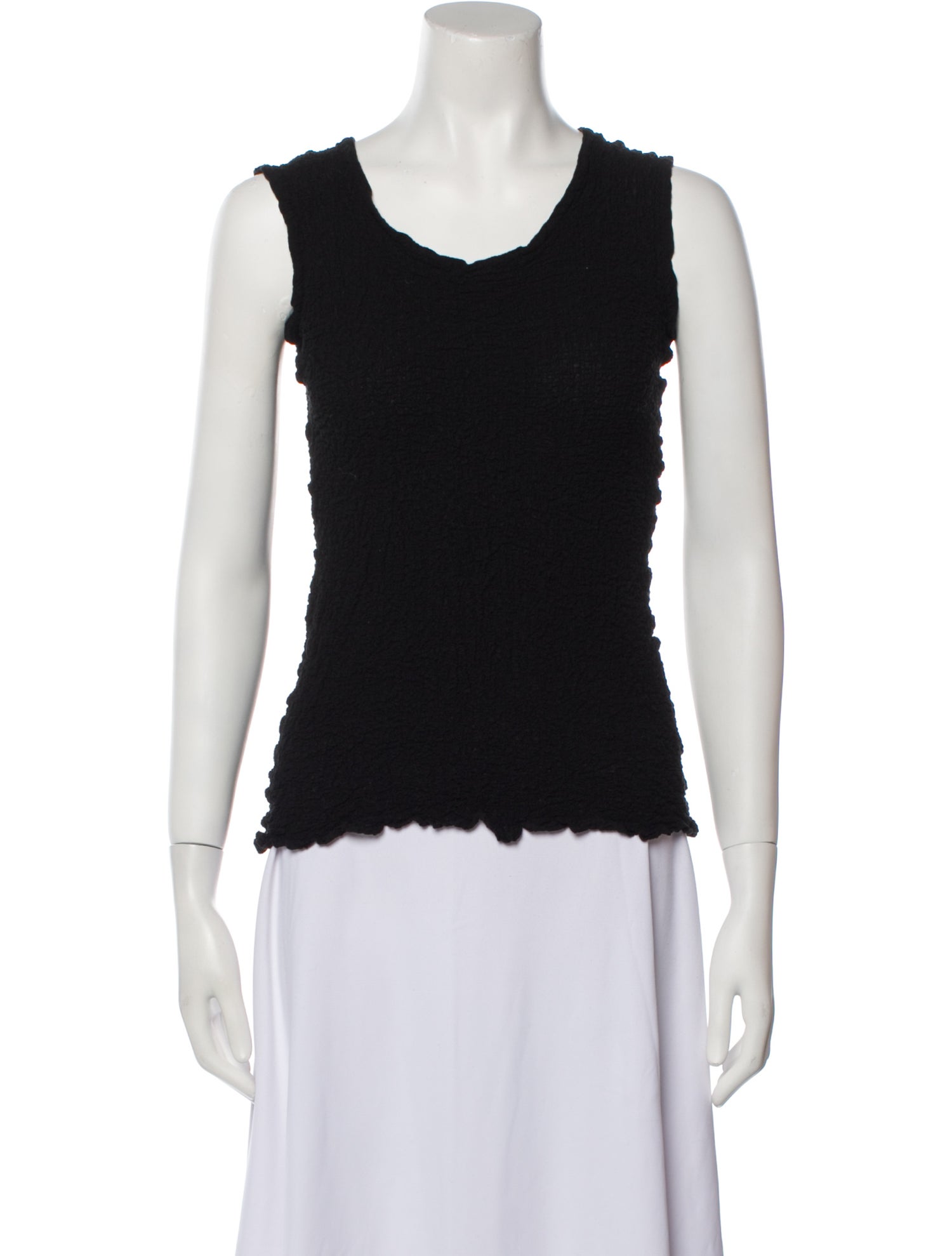 Issey Miyake Cauliflower Scoop Neck Sleeveless Top