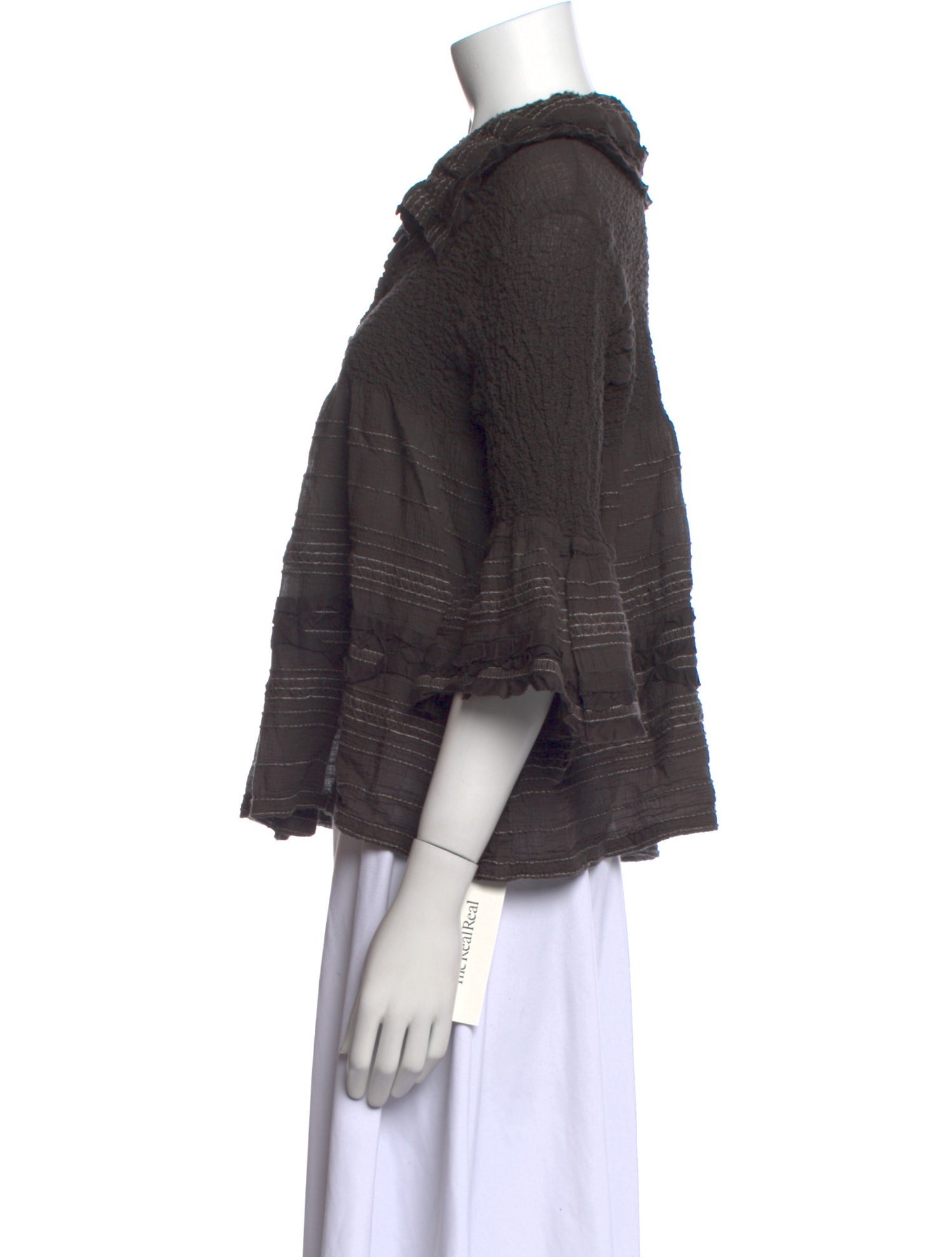 Issey Miyake Cauliflower Three-Quarter Sleeve Polo