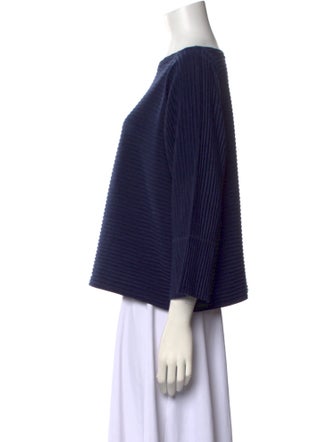 Issey Miyake Cauliflower Bateau Neckline Three-Quarter Sleeve Blouse