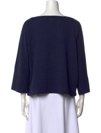Issey Miyake Cauliflower Bateau Neckline Three-Quarter Sleeve Blouse