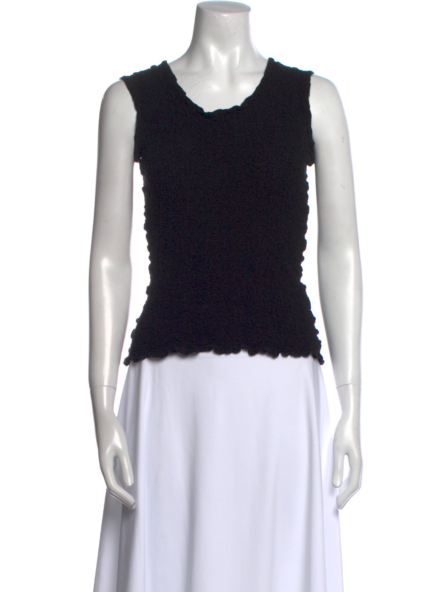 Issey Miyake Cauliflower Scoop Neck Sleeveless Top