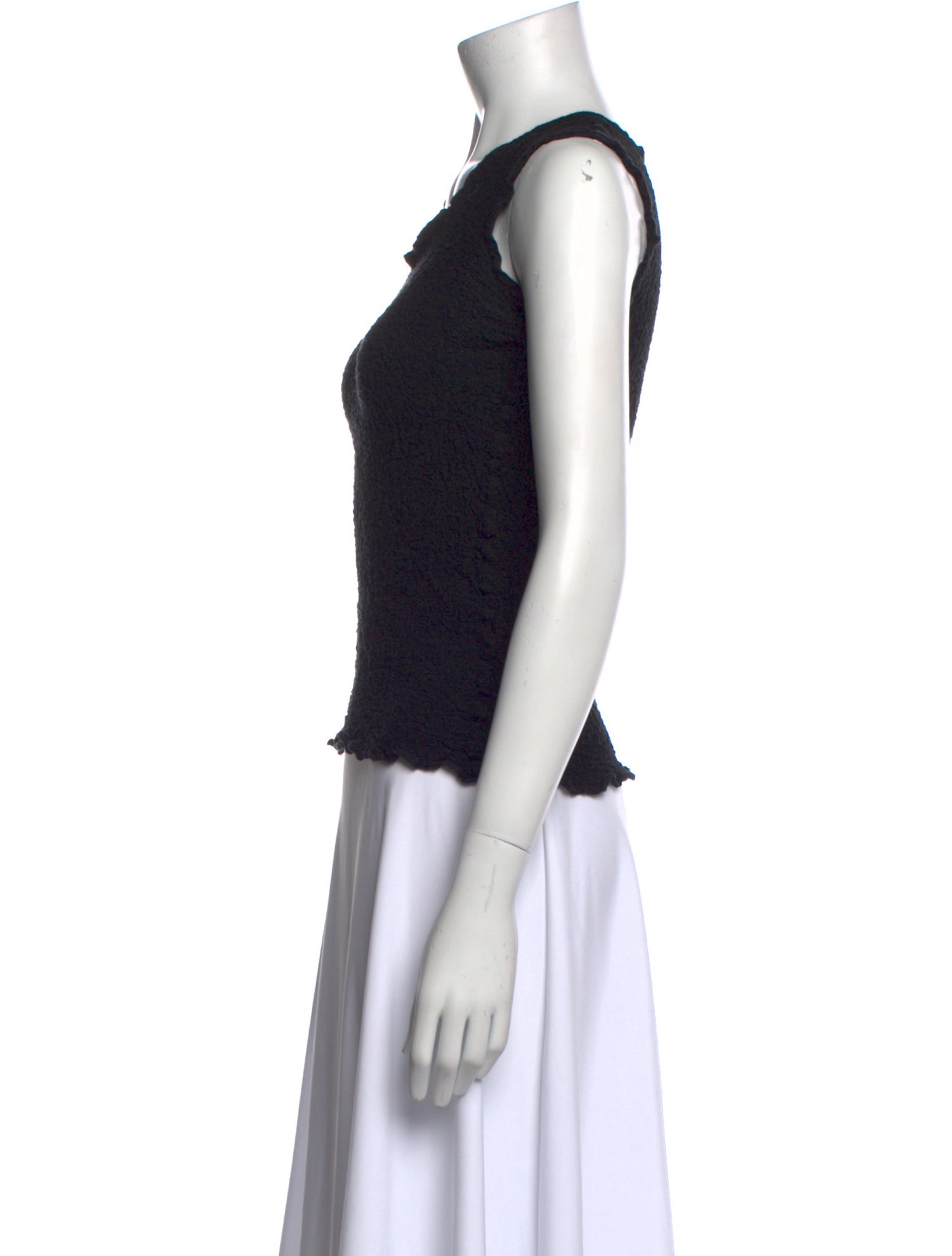 Issey Miyake Cauliflower Scoop Neck Sleeveless Top