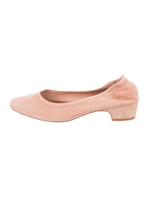 Miista Suede Round-Toe Pumps Orange
