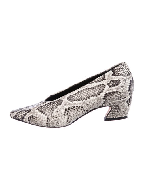 Miista Embossed Leather Pumps Grey