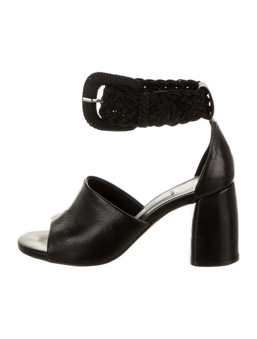 Miista Leather Braided Accents Sandals Black