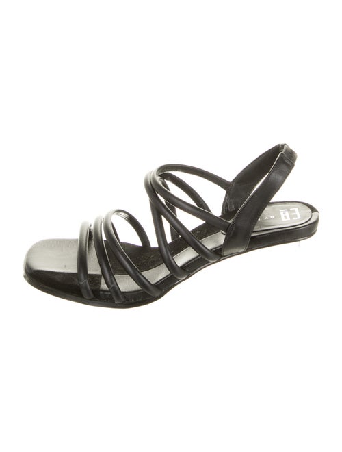 Miista Leather Slingback Sandals Black