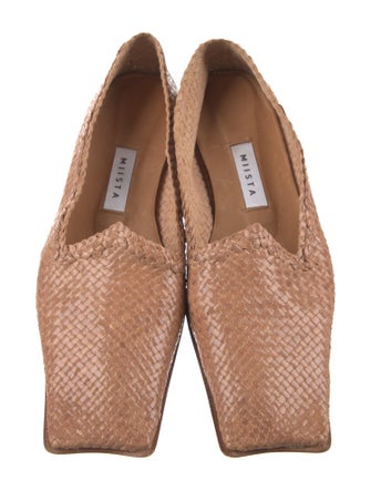 Miista Leather Braided Accents Loafers