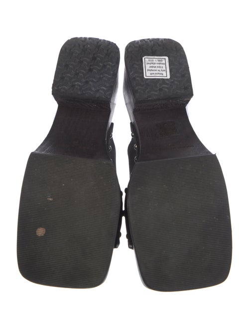 Miista Leather Studded Accents Slides