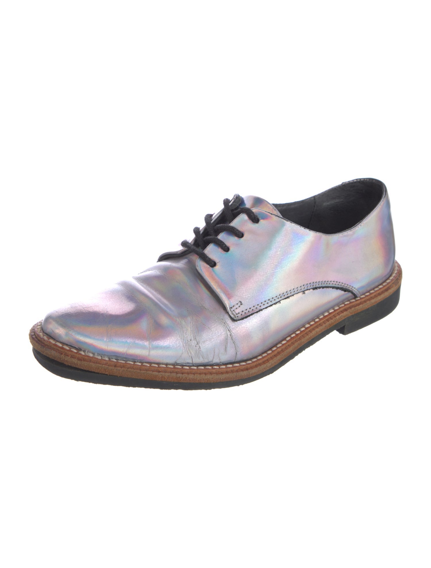 Miista Leather Colorblock Pattern Oxfords