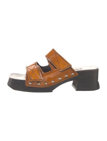 Miista Sandals Patent Leather Studded Accents Slides IT 38 | 8