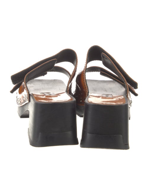 Miista Patent Leather Studded Accents Slides