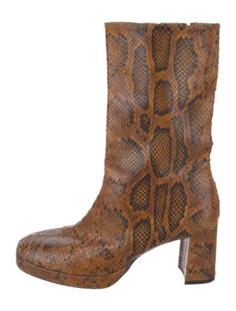 Miista Snakeskin Animal Print Boots