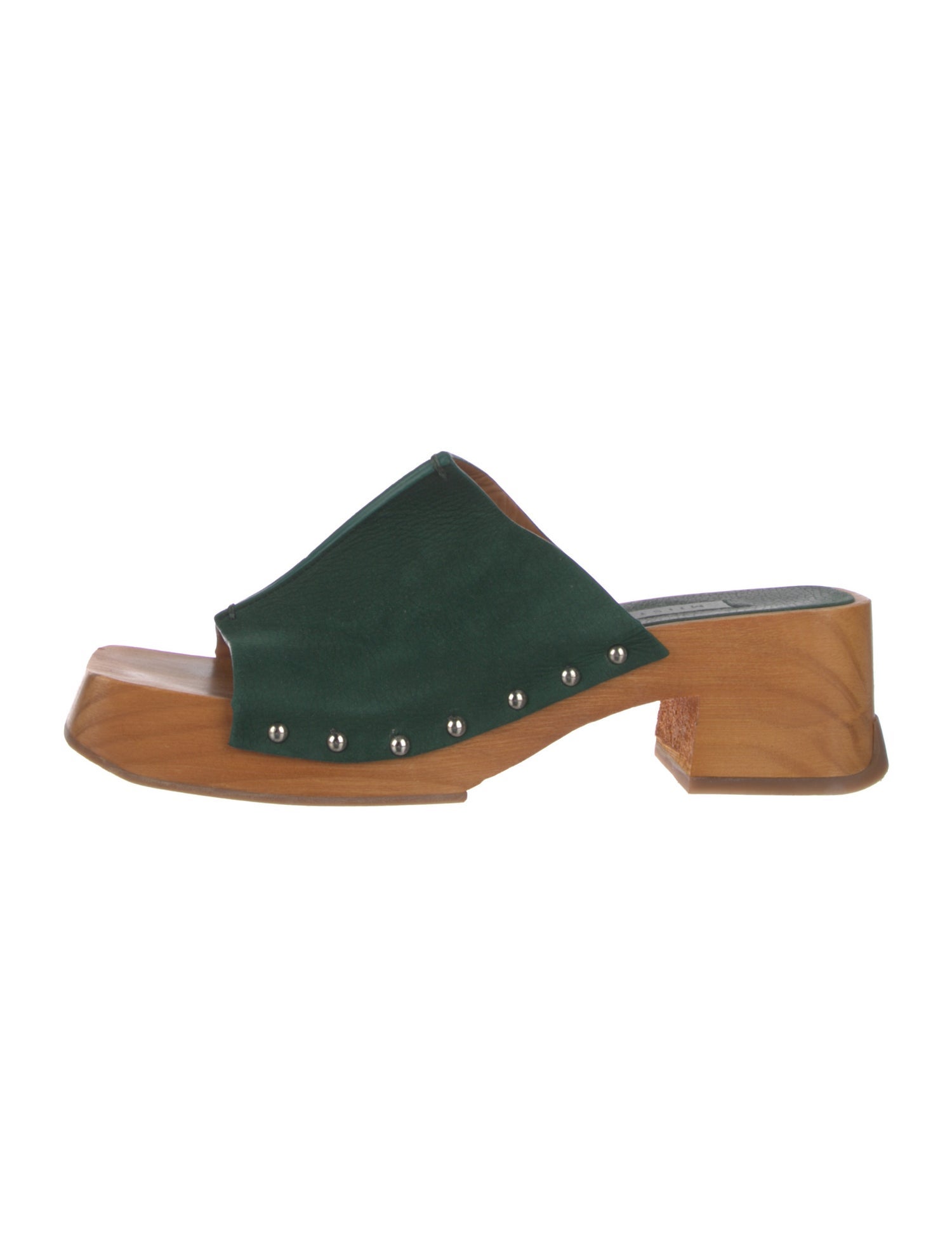 Miista Suede Studded Accents Slides