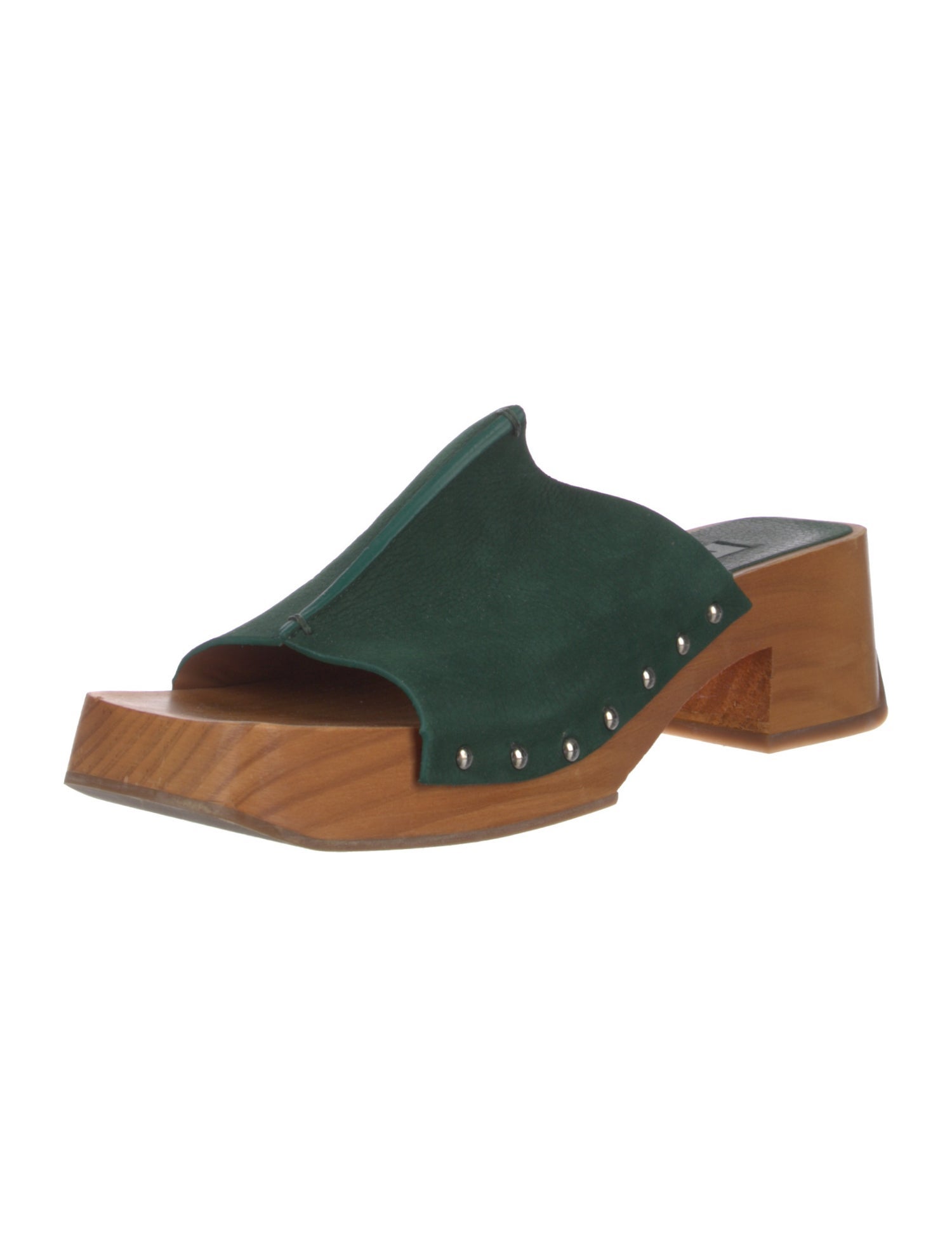 Miista Suede Studded Accents Slides