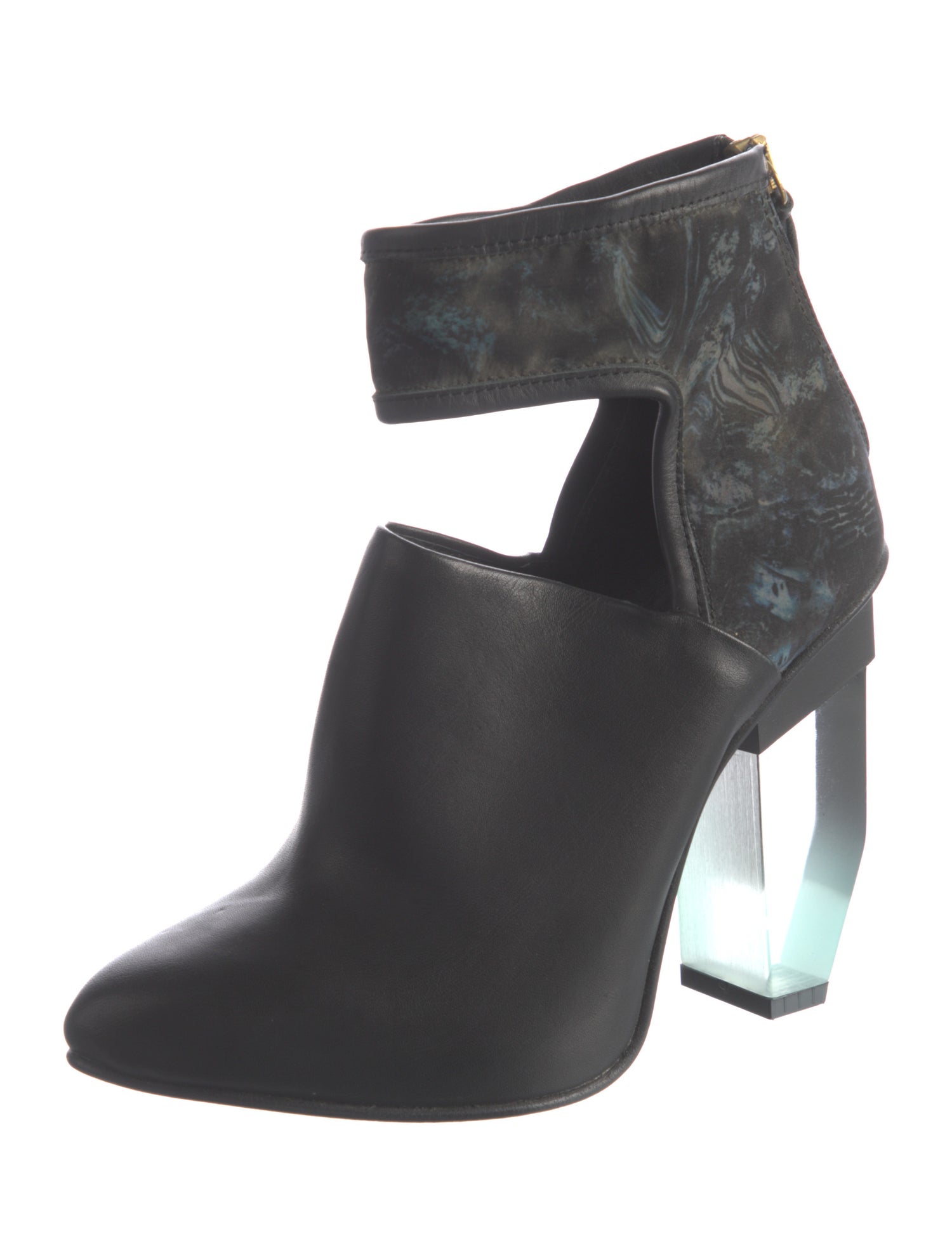 Miista Leather Cutout Accent Boots