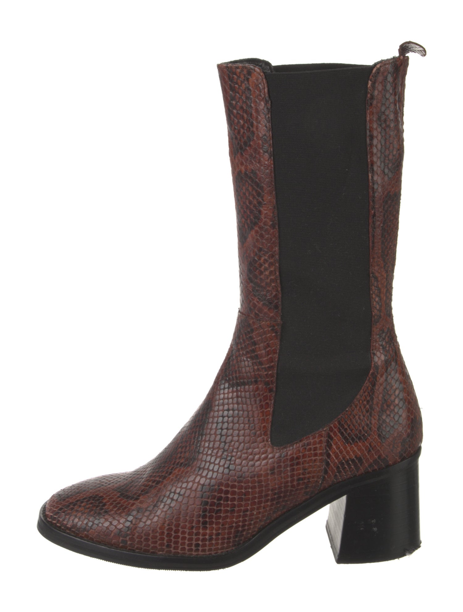 Miista Embossed Leather Animal Print Chelsea Boots