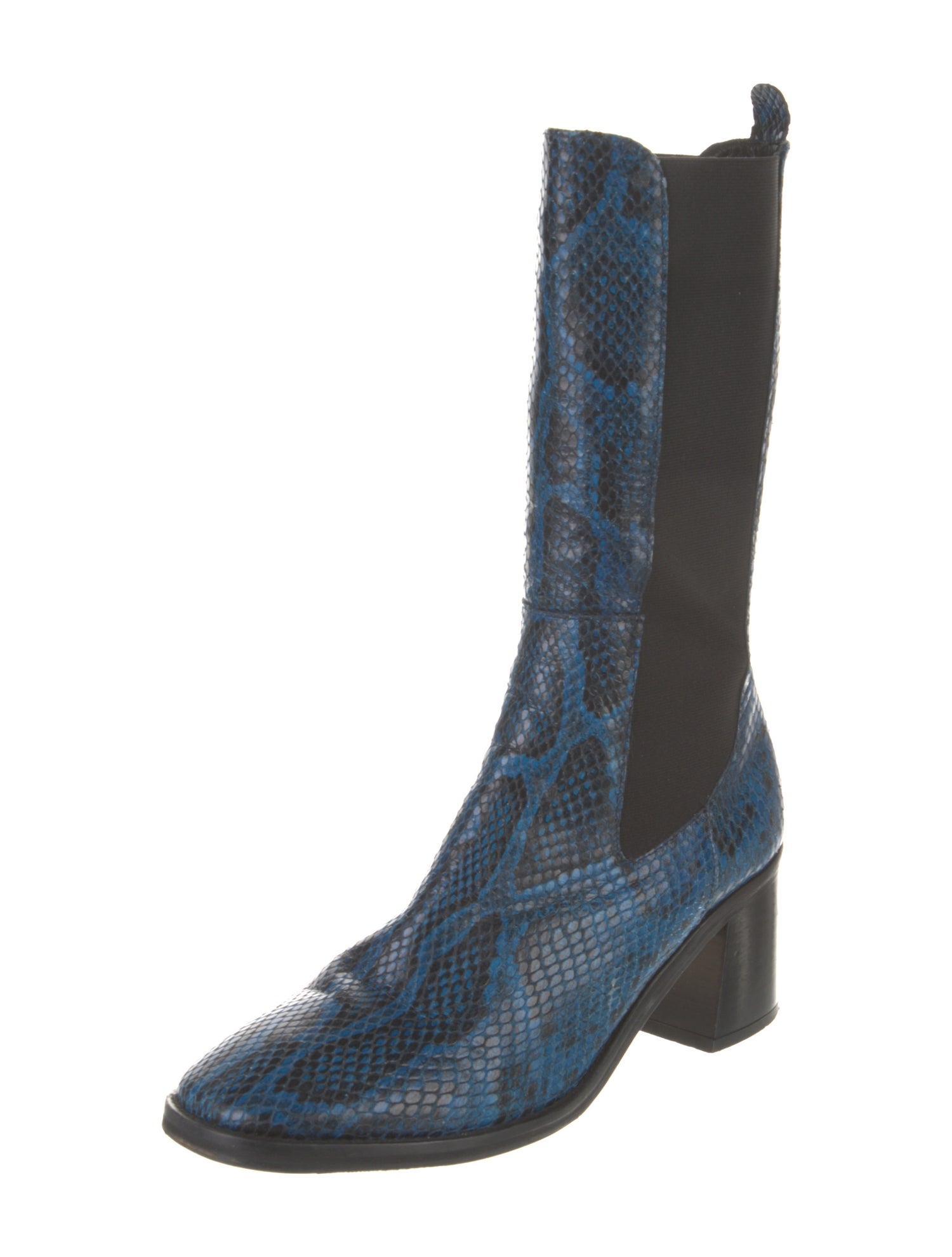Miista Snakeskin Animal Print Sock Boots
