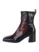Miista Patent Leather Colorblock Pattern Chelsea Boots