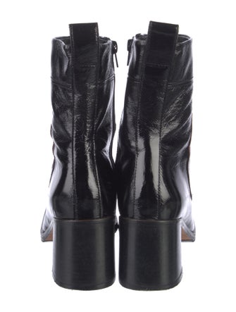 Miista Patent Leather Colorblock Pattern Chelsea Boots