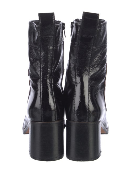Miista Patent Leather Colorblock Pattern Chelsea Boots