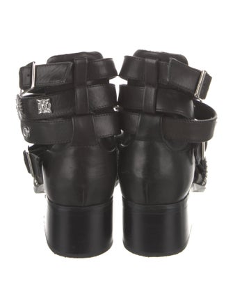 Miista Leather Chain-Link Accents Boots